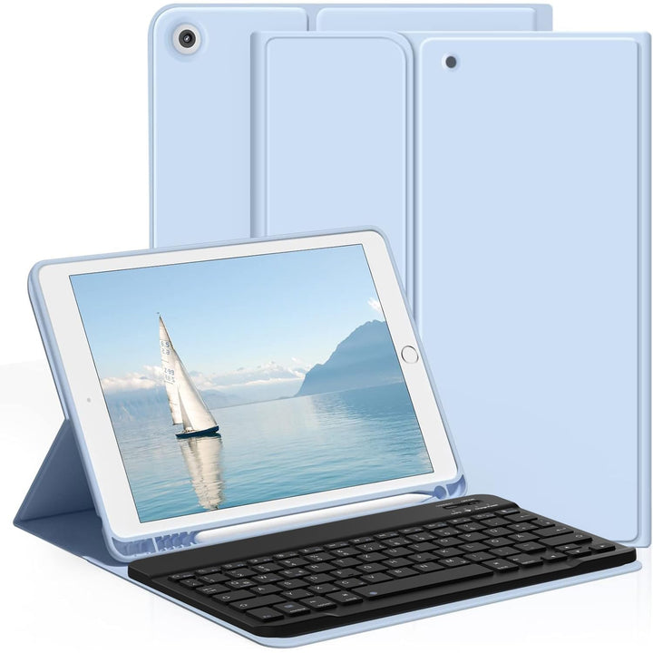aoub Hülle mit Tastatur für iPad 9. Generation/iPad 8. Generation/iPad 7. Generation, Hülle mit Tast