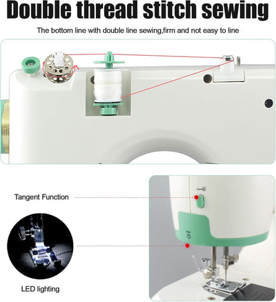Dekaim Multifunktionale Haushaltsnähmaschine, FLSM-520, Mini-Haushaltsnähmaschine, geeignet für prof