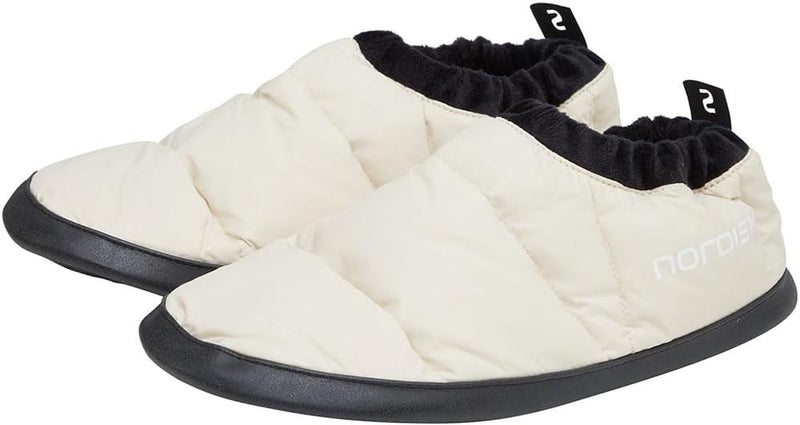 Nordisk Mos Down Shoe Luxus Daunenschuhe Daunen Hüttenschuhe Hausschuhe XS S M L Sandshell S – EU 35