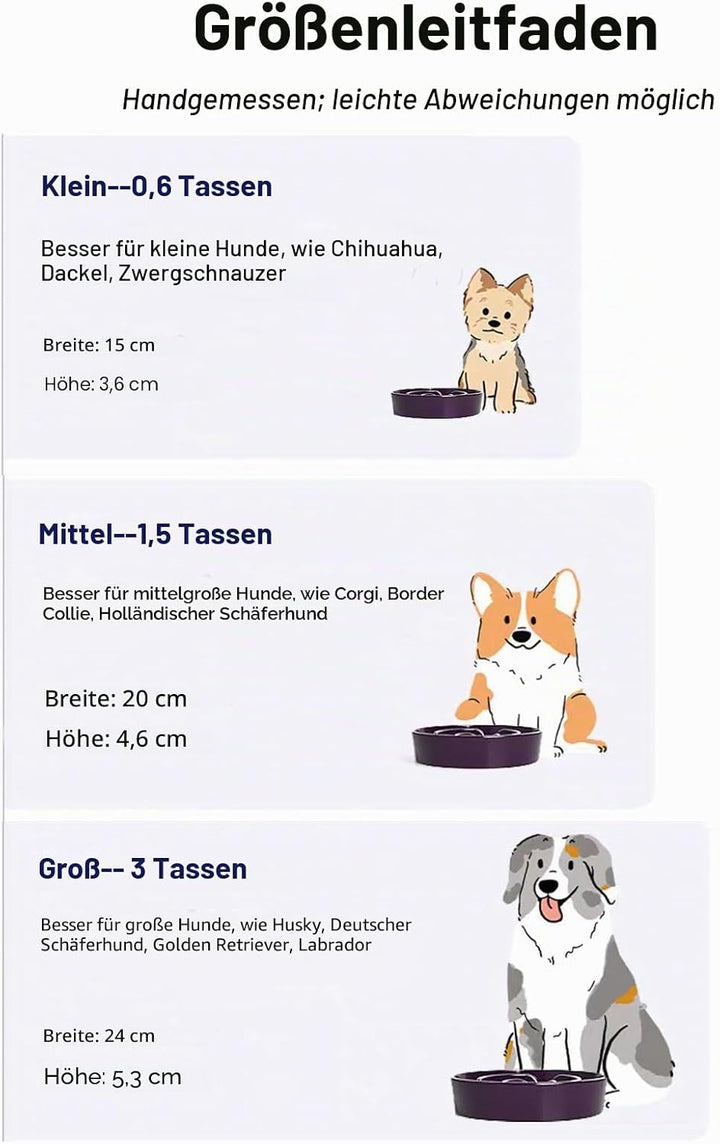 LE TAUCI Hundenapf aus Keramik, Antischlingnapf für Mittelgrosse und Kleine Hunde, Langsam Fressen u