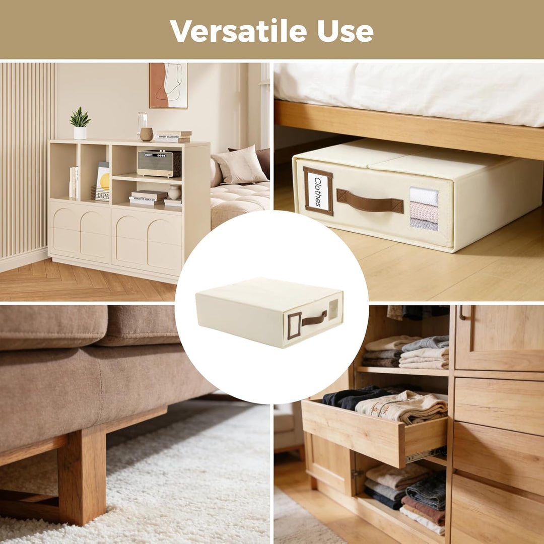 Linen Bed Sheet Organiser Box,3er-Set Faltbare Aufbewahrungsboxen für Bettwäsche, 38 x 33 x 11,5 cm,