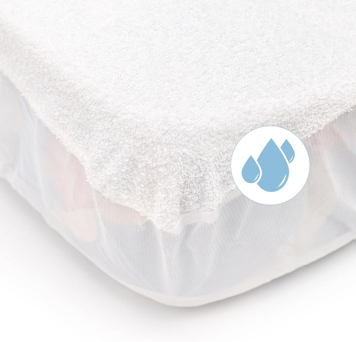 Matratzenschoner aus Baumwolle für Babykrippe | 60 x 120 cm | Wasserdicht | Atmungsaktiv | mit Gummi