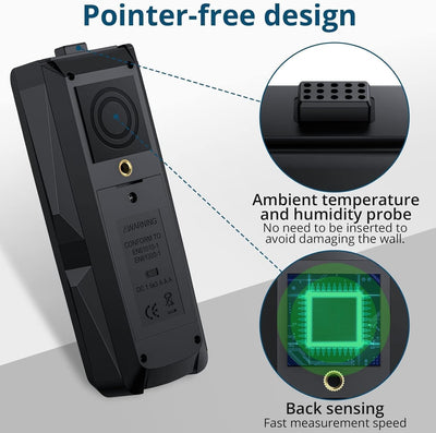 ALLmeter Nadelloser Holzfeuchtemessgerät Feuchtigkeitsmessgerät mit Temperatur-/Feuchtigkeitssonde 2