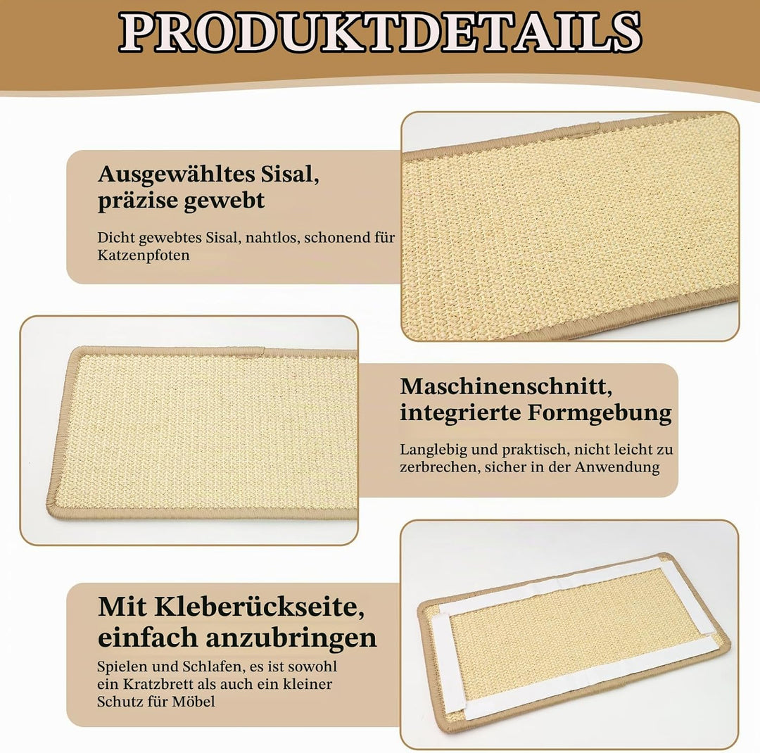 3 Stück Kratzbretter Katze Sisal Kratzmatte Katze Wand 40 x 20 cm Widerstandsfähig Katzen Kratzbrett