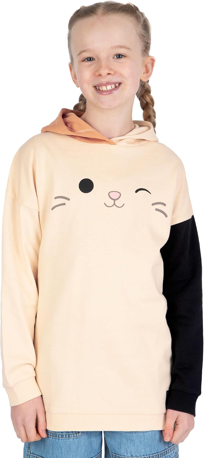 Squishmallows Hoodie-Mädchen, Cam The Cat Hoodie Kinder Squishmallow Katze, Mädchen Kleidung Langer