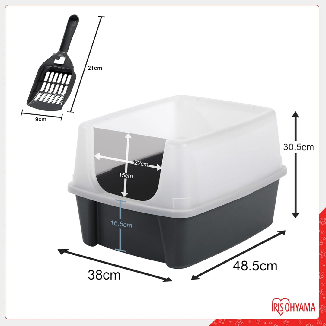 Iris Ohyama, Katzentoilette, Geschlossene Katzentoilette, Schaufel, B48.5 x T38 x H30 cm, 2er-Set, C
