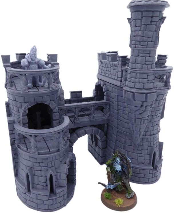 QP3D - Barbican Gate Castle - Fantasy Building Terrain Scenery for Tabletop & RPG 28-32mm Miniatures