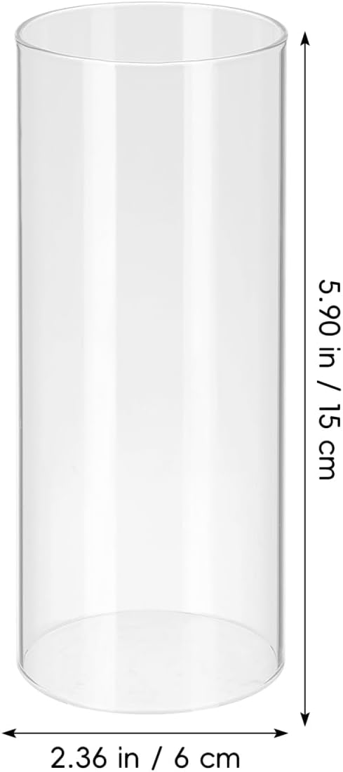 SEWACC Glaszylinder Für Kerzen 6cm Kerzenglas Kerzenhalterglas 4Pcs 15X6cm Transparent Kerzenhalter
