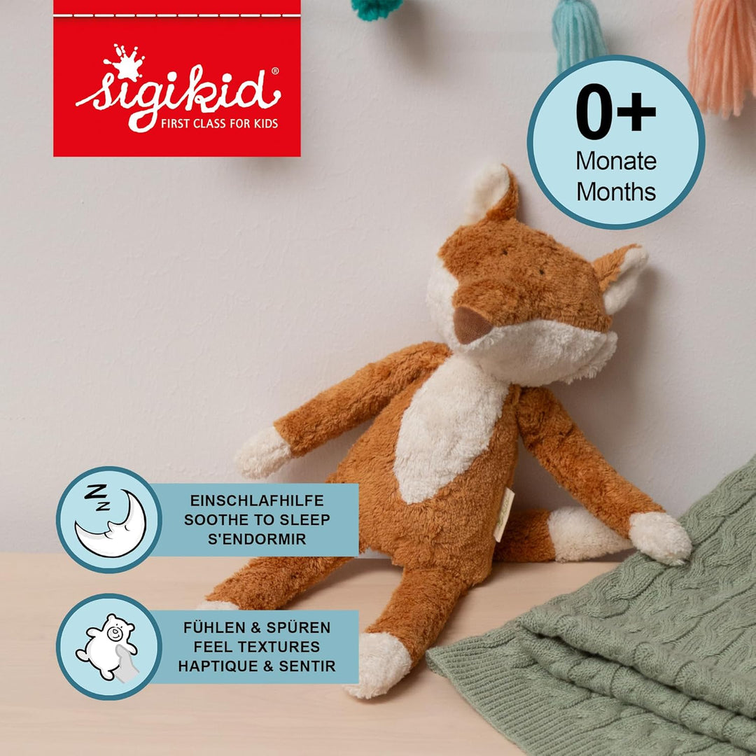 SIGIKID 38781 Kuscheltier Fuchs Green Mädchen und Jungen Babyspielzeug empfohlen ab Geburt orange, S