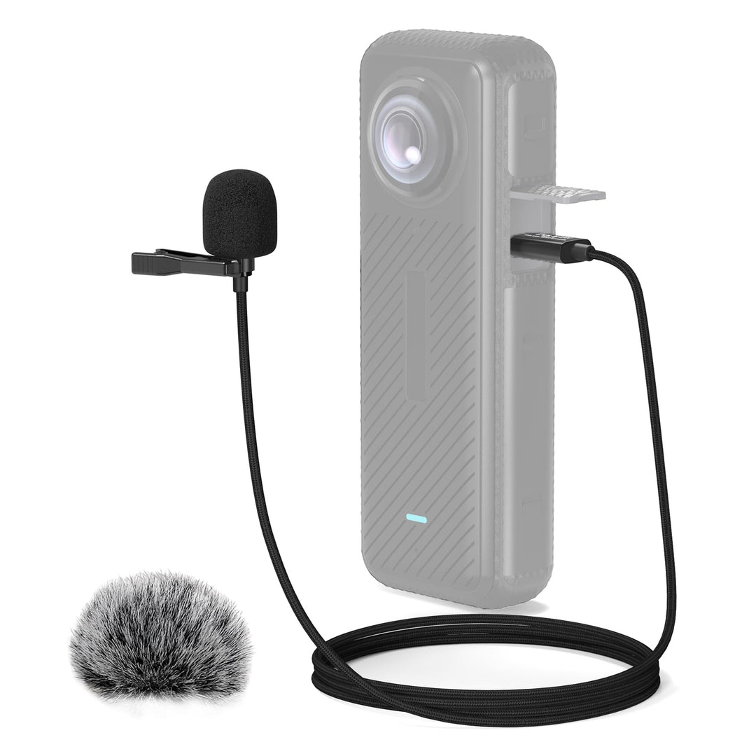 Cubilux Ansteckmikrofon für Insta360 X4, USB C Lavalier Mikrofon, omnidirektional & hochempfindlich,