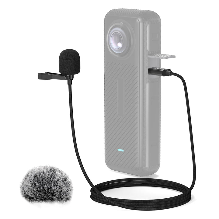 Cubilux Ansteckmikrofon für Insta360 X4, USB C Lavalier Mikrofon, omnidirektional & hochempfindlich,