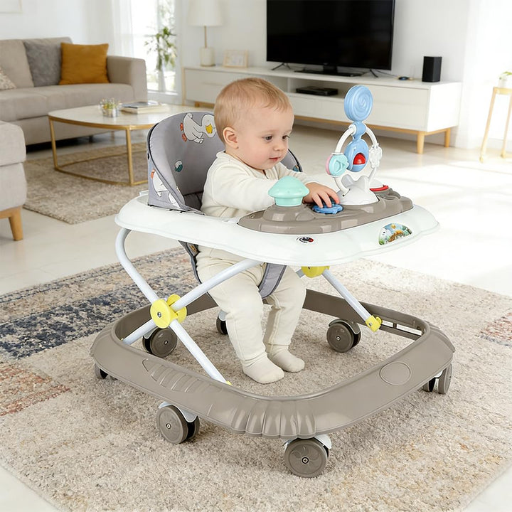 Lauflernhilfe für Babys, Jungen, Mädchen, mitwachsend, 2-in-1, mit Musik &amp; Trittbrett, Lauflernhilfe
