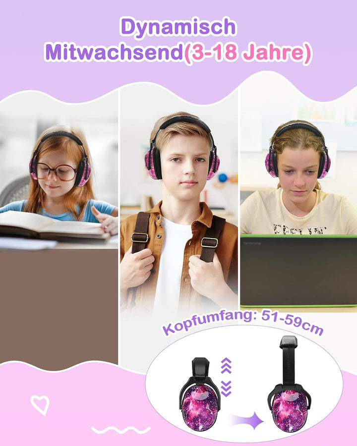 ZOHAN 030 Gehörschutz Kinder, 3-18 Jahre Lärmschutz Kopfhörer Kinder mit Autismus, Passiver Kapselge