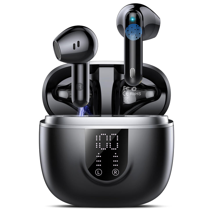 Bluetooth Kopfhörer in Ear Kopfhörer Kabellos Bluetooth 5.4, Schwarz | Hi-Fi Stereoklang, ENC Noise