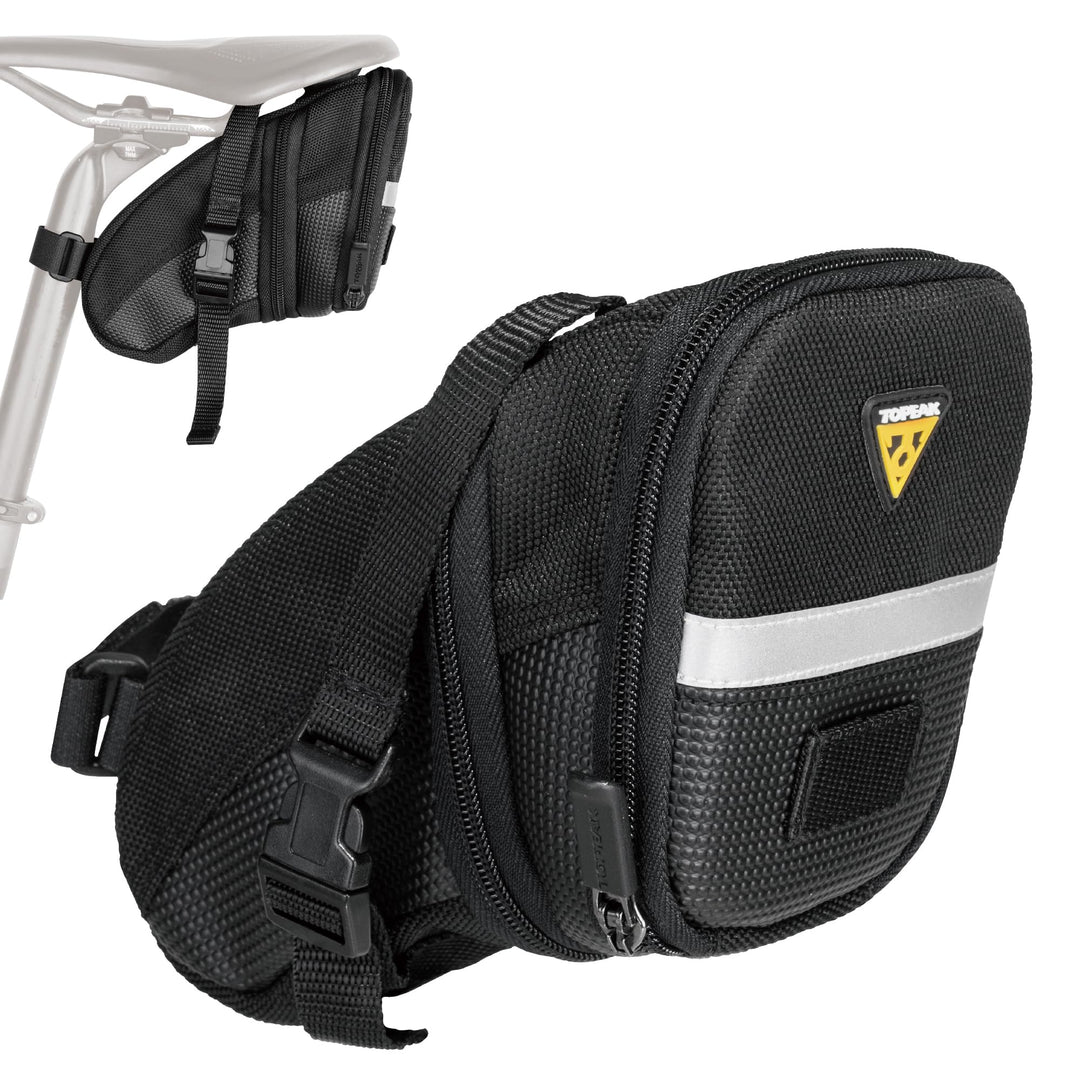 Topeak Satteltasche Mit Befestigungsriemen Aero Wedge Pack 20 x 11 x 12 cm, 1.31 Liter Schwarz, 20 x