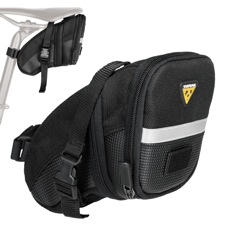 Topeak Satteltasche Mit Befestigungsriemen Aero Wedge Pack 20 x 11 x 12 cm, 1.31 Liter Schwarz, 20 x