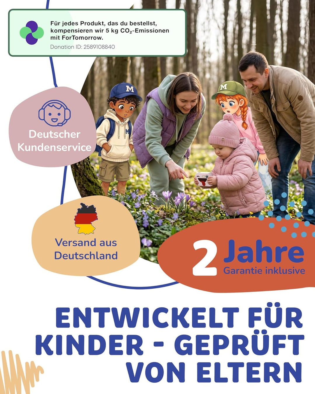 Kinderkamera Sofortbildkamera Kinder Digitalkamera Sofortdruck - Kamera für Kinder mit Fotos drucken