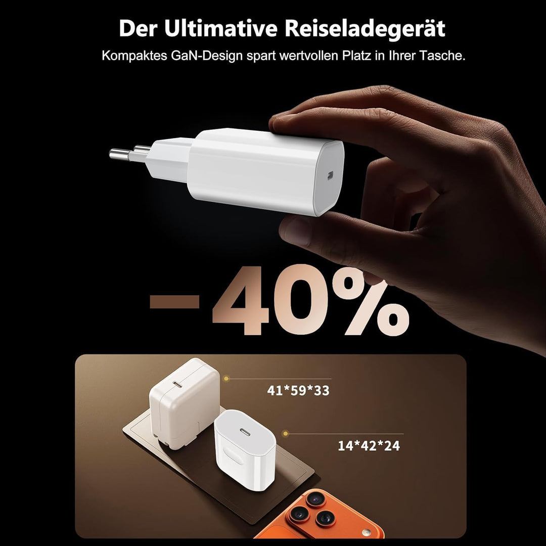 2Pack 40W Schnellladegerät USB C Ladekabel für iPhone 17/17 Pro/17 Pro Max/16/16e/15 Pro Max, iPad A
