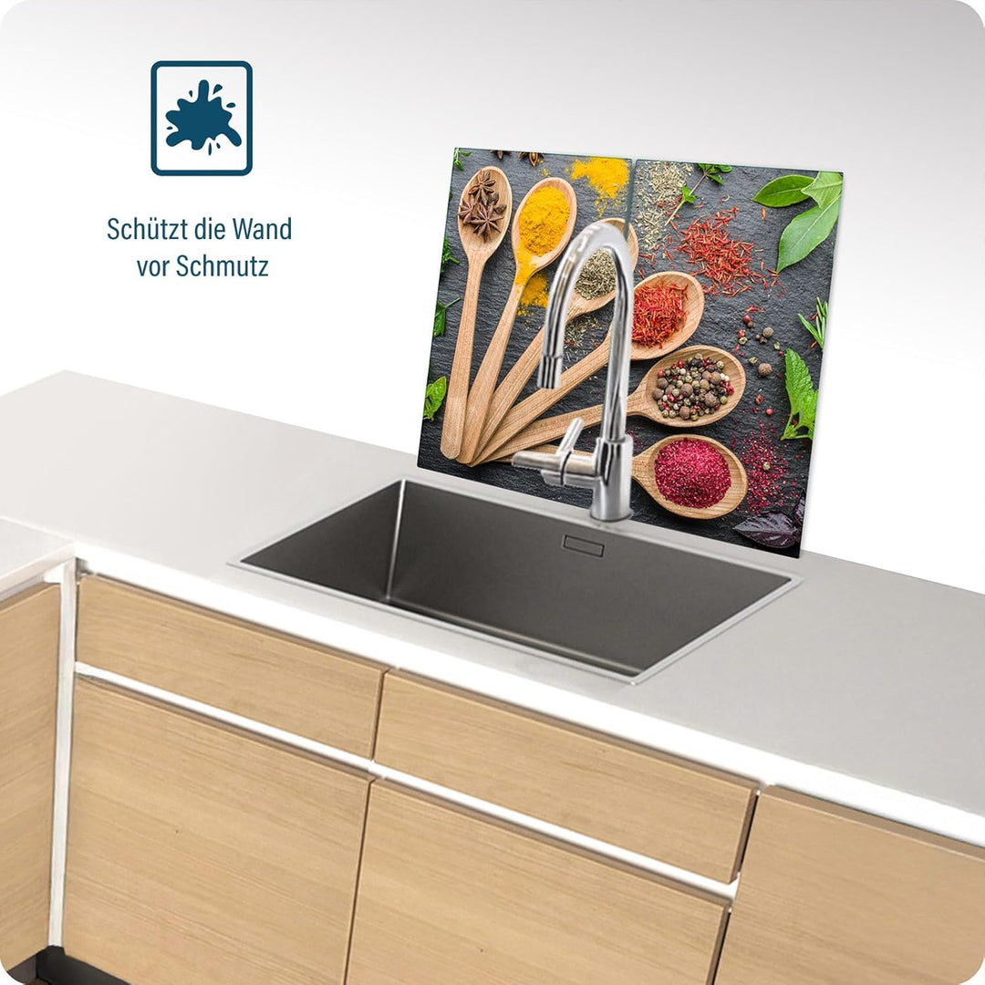 Herdabdeckplatte – Gehärtetes Glas Schneidebrett & Ceranfeld Abdeckplatte 2 Teilig 30x52 & 35x52 – H