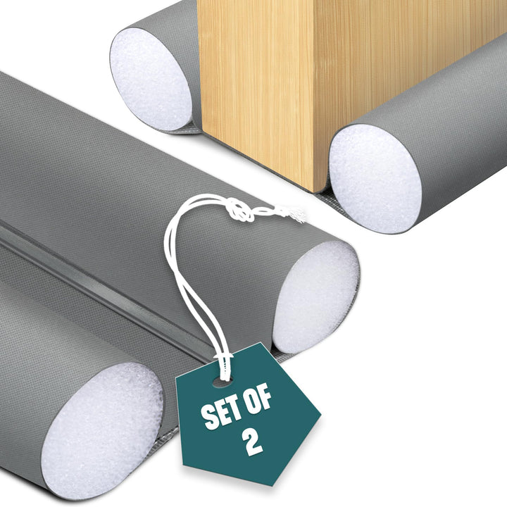 VOUNOT® 2er Set Zugluftstopper für Türen, Türdichtung unten mit Doppeldichtung, zuschneidbare Türbod