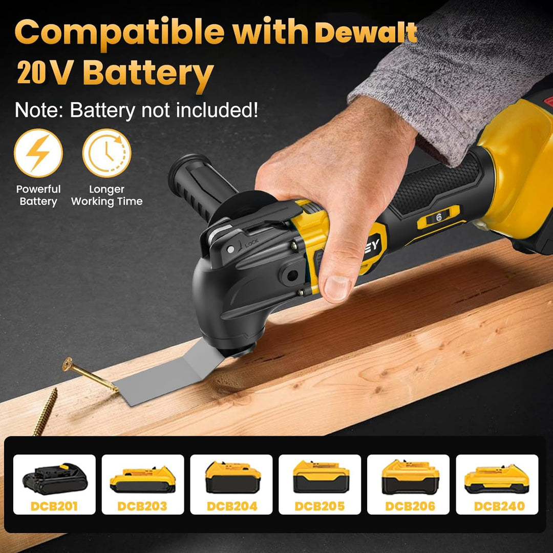 Akku Multifunktionswerkzeug für Dewalt 18V/20V Akku, Oszillationswerkzeug Multitool mit Bürstenloses