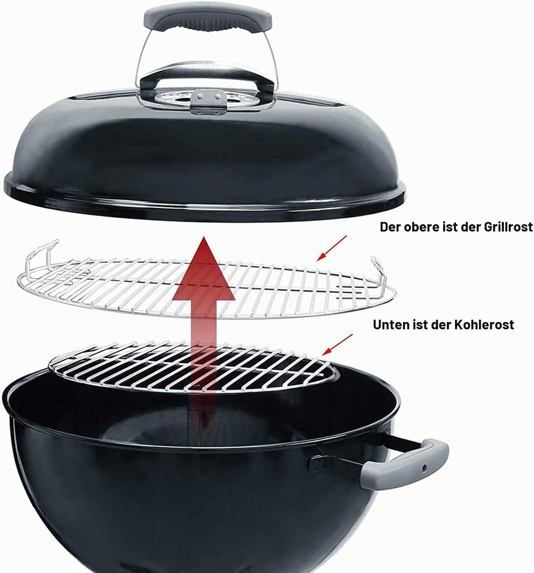 Denmay 7431 34,3 cm Durchmesser Runder Grillrost für 37 cm Dia Weber One-Touch, Bar-B-Wasserkocher,