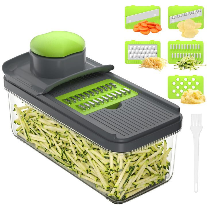 5 in 1 Mandoline Gemüsehobel Gemüsereibe - Gurkenhobel Dünne Scheiben - Reibe für Gemüse - Hobel Gem
