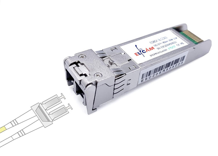 Elfcam - 10Gb SFP+ Glasfaser-Transceiver-Modul, LC/UPC Duplex Multimode-Anschluss (OM3/OM4), 10GBase