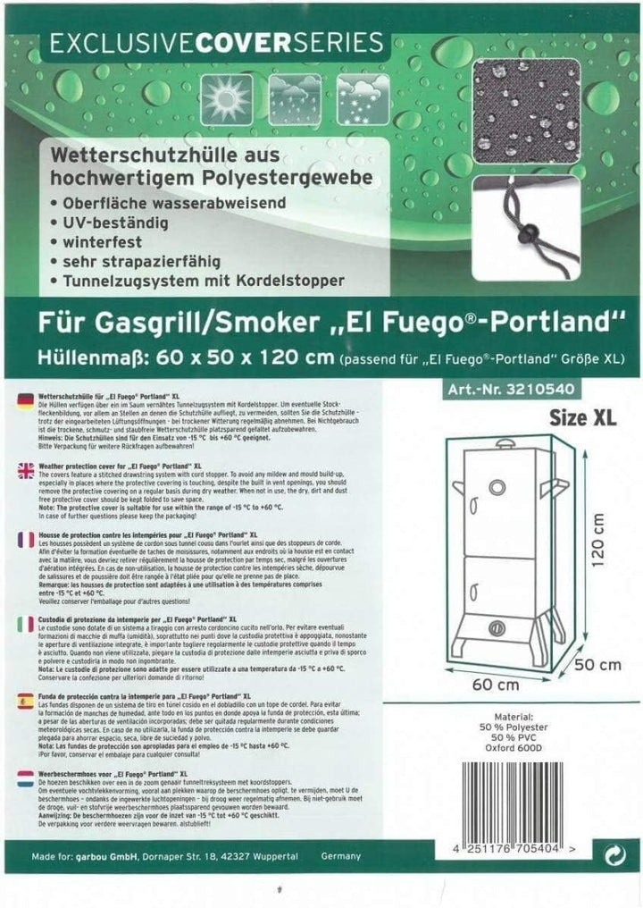 G. Abdeckhaube für Grill Portland XL von EL Fuego®, Schutz vor UV-Strahlung, wasserabweisend, Winter