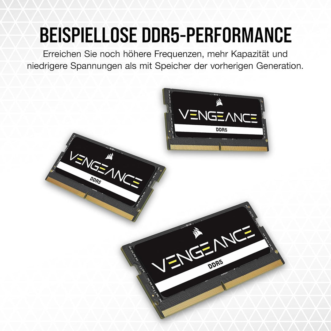 CORSAIR Vengeance SODIMM DDR5 RAM 48GB (1x48GB) 4800MHz CL40-40-40-77 1.10V Intel XMP 3.0 Laptop-Spe