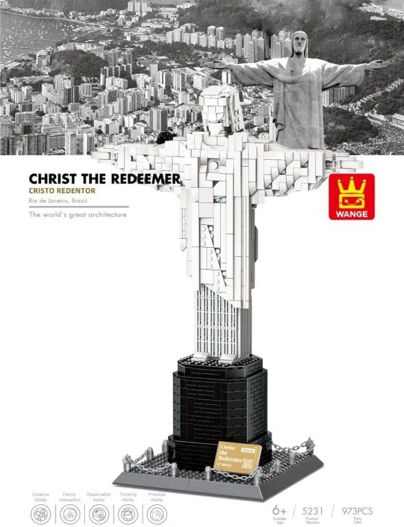 Architekturmodell zum Bauen mit Bausteinen. Christus der Erlöser. Rio de Janeiro. Christus Von Rio D