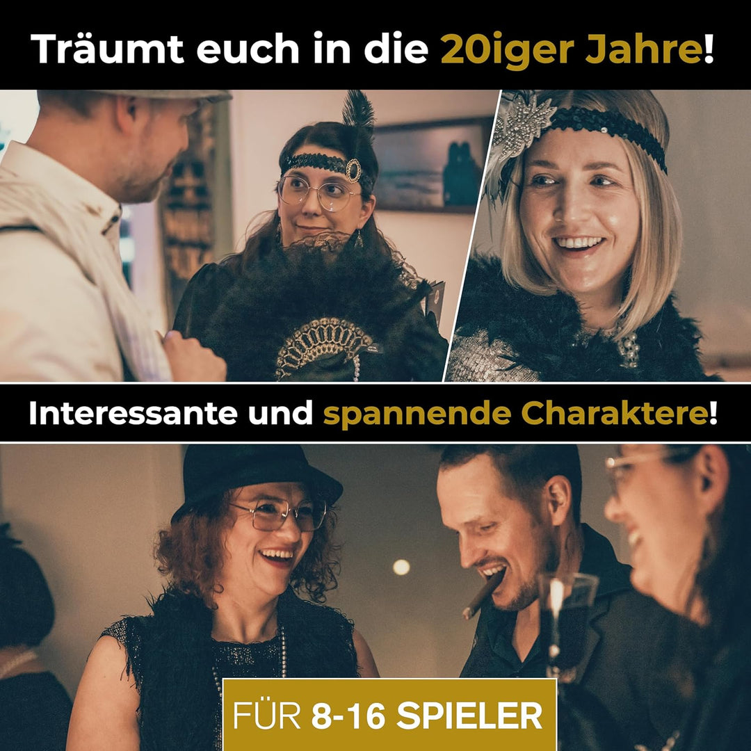 Krimidinner Partyspiel: 1920 Die Flüsterkneipe – Jazzmusik, Flapper-Kleidchen und EIN Mord (für 8-16