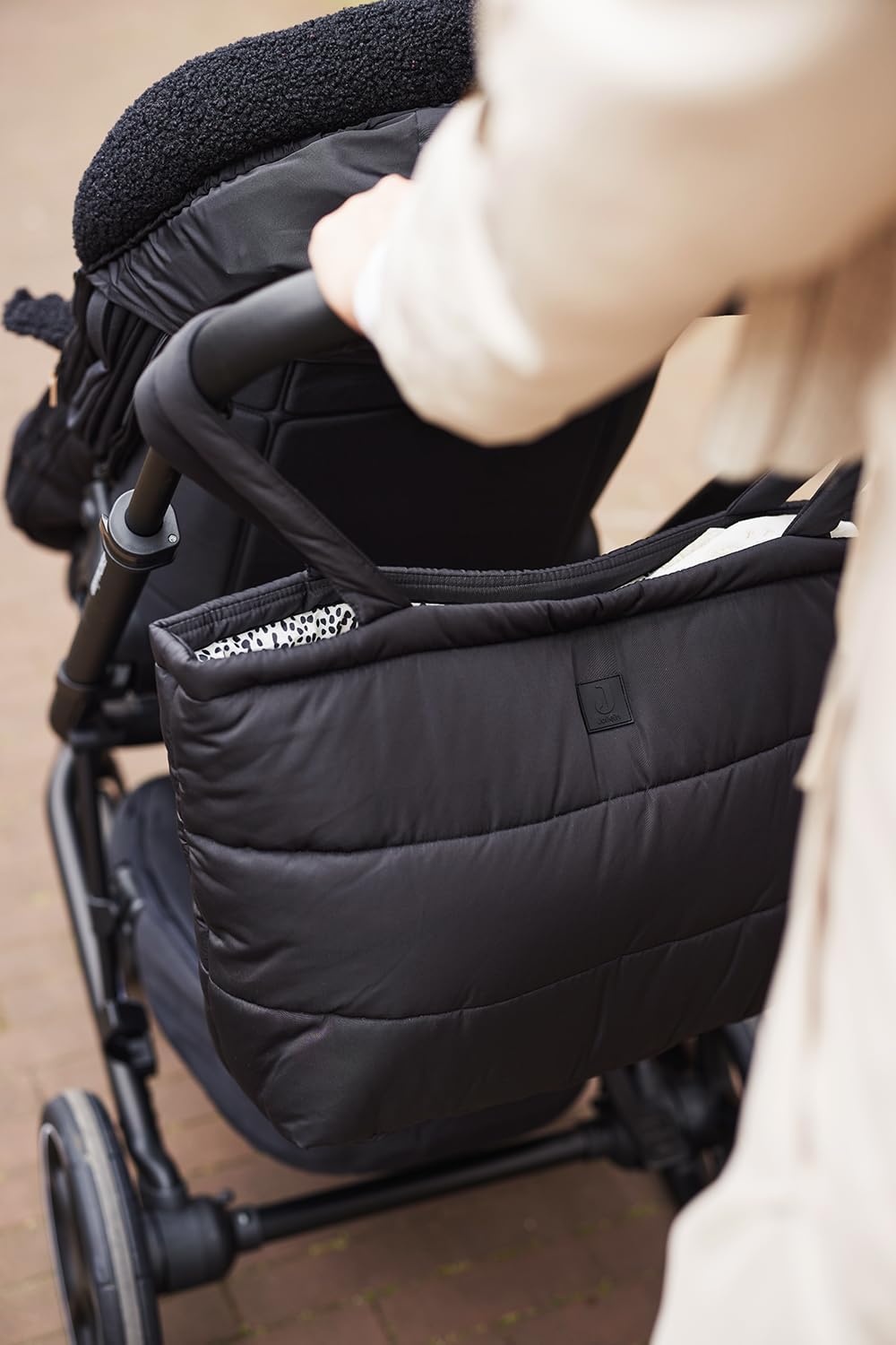 Jollein Wickeltasche Shopper Schwarz, Schwarz