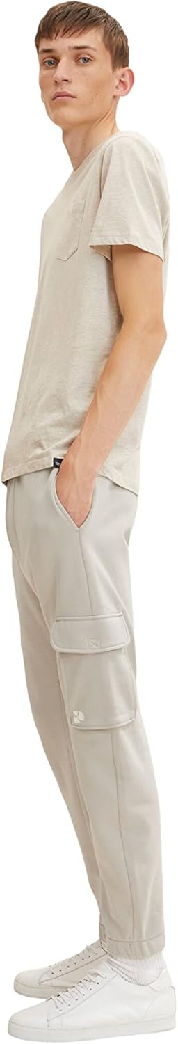 TOM TAILOR Denim Herren Cargo Jogginghose M 11754 - Light Dove Grey, M 11754 - Light Dove Grey