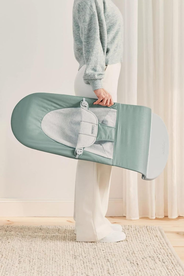 BabyBjörn Babywippe Balance Soft,Gewebt/Jersey, Graugrün/Grau