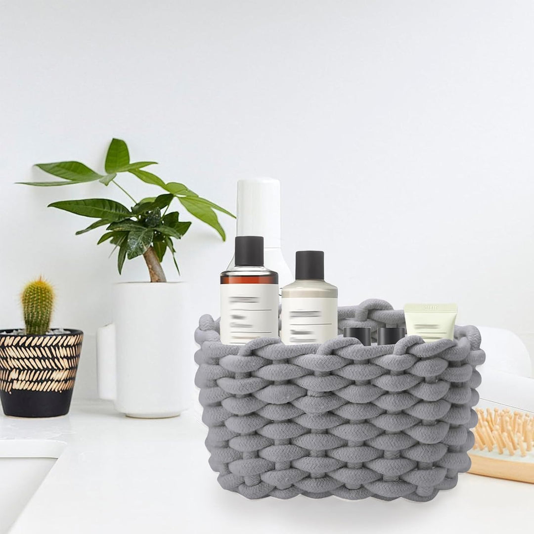 JAONLD 2 Stück Burr Basket 20 x 15 x 12 cm Häkelkorb Quadrat Aufbewahrungskorb Klein Organizer Korb