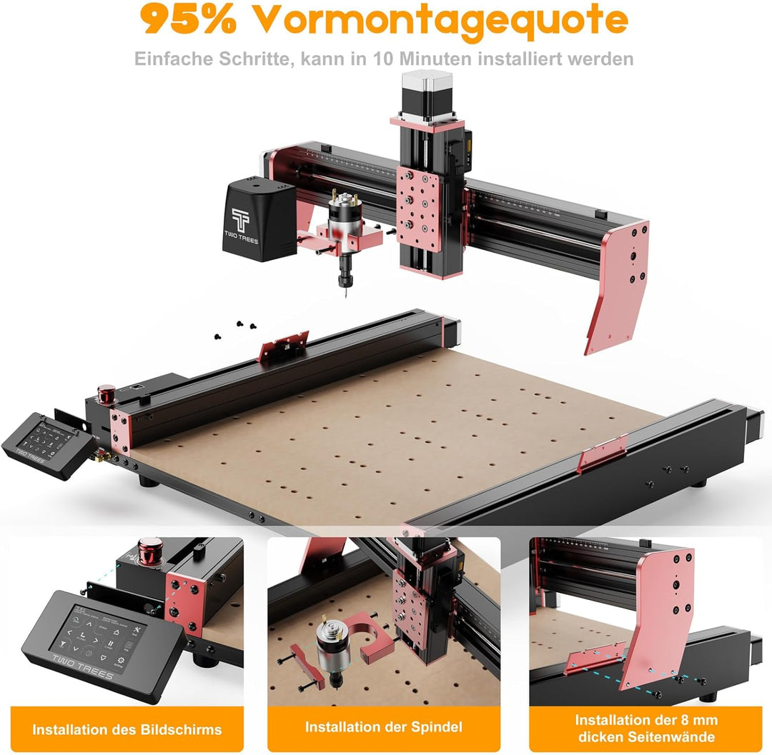 Twotrees TTC450 PRO CNC-Fräsmaschine, 4 Achsen, für Holz und Acryl, 90% montiert, leistungsstarker M