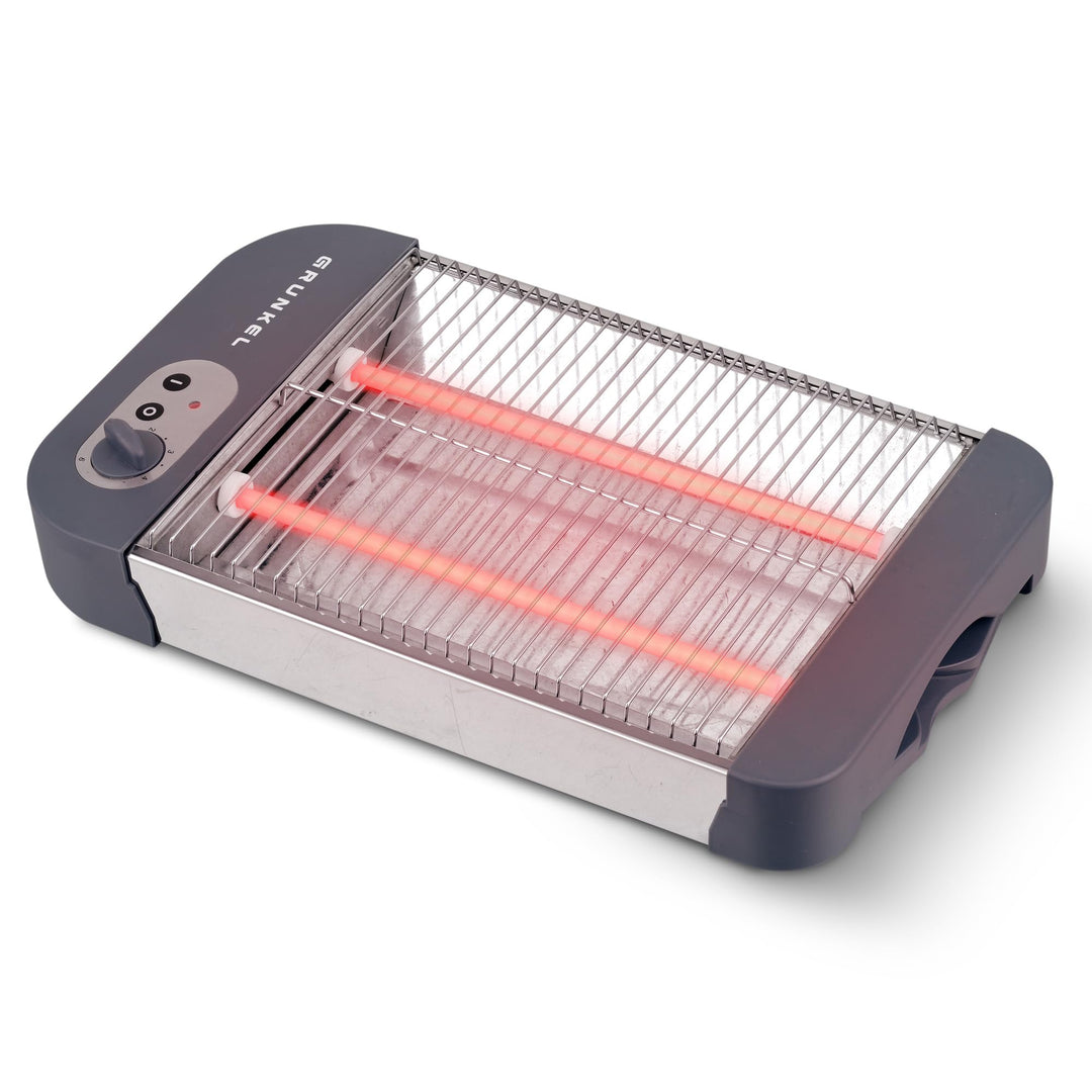 Grunkel - Flat toaster for all types of bread and baked goods with 600 W power, toast timer with 6 l