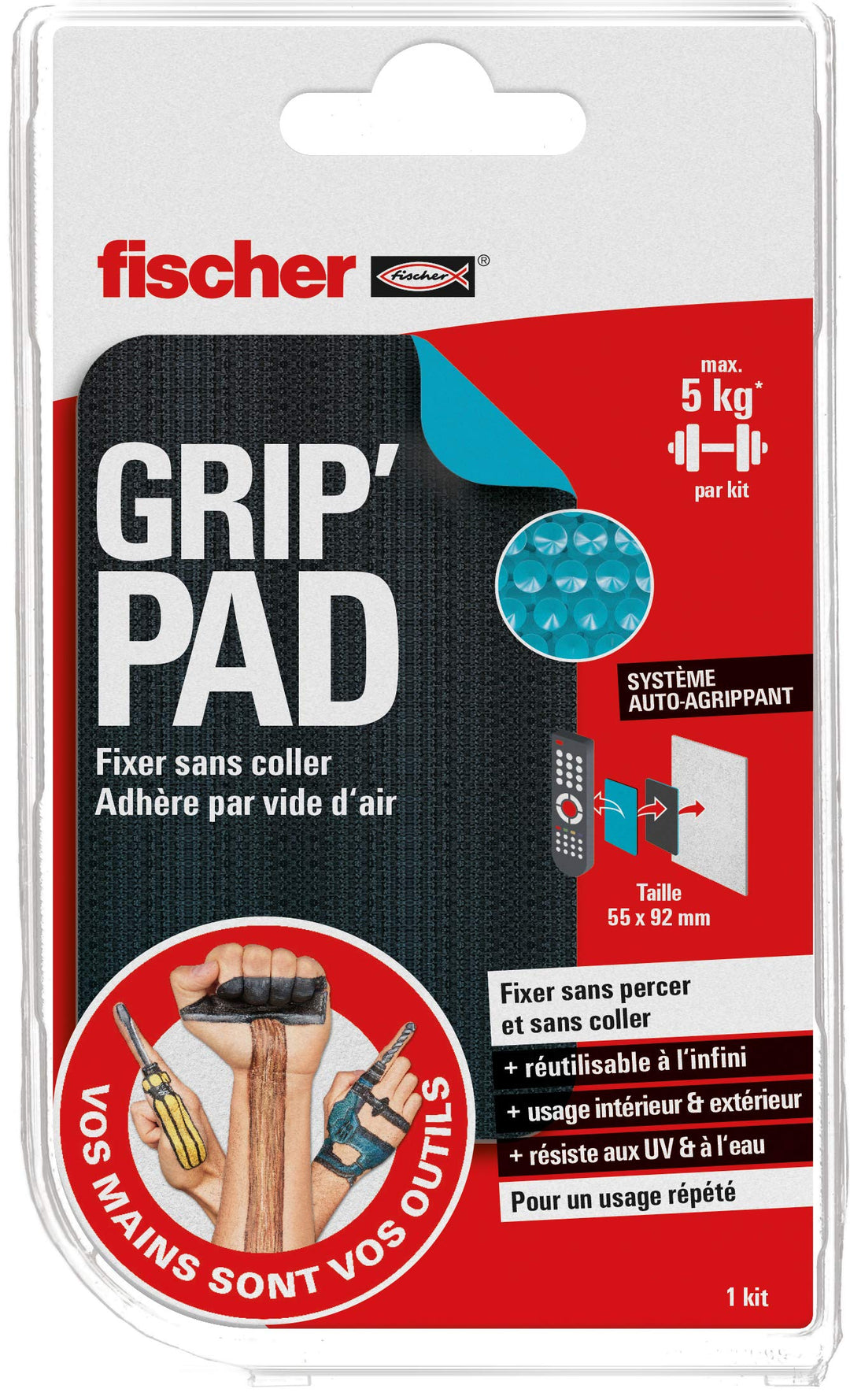 Fischer VMVO GRID'PAD MULTIFIX - Befestigung ohne Bohren und ohne Werkzeug