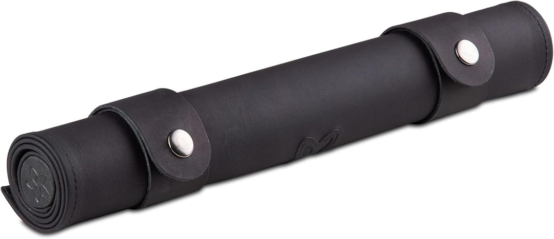 Melia Games RPG Würfelmatte zum Rollen inklusive Würfel Set - handgefertigte Würfelunterlage aus Ech