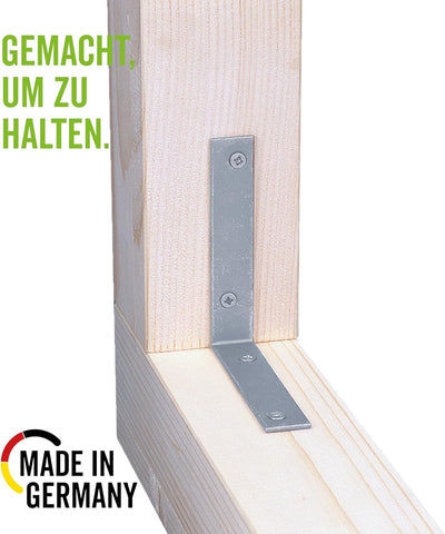 Balkenwinkel, gleichschenklig, schmal, 100 x 100 x 20 mm / 20 Stk., Oberflaeche: galvanisch gelb ver