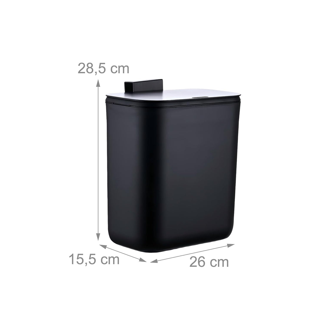 Relaxdays Küchenmülleimer, 9 L, hängender Komposteimer, für Biomüll & Restmüll, Türmüllbehälter, Kun