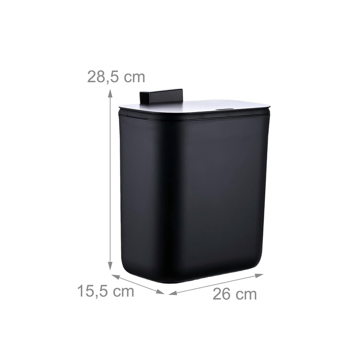 Relaxdays Küchenmülleimer, 9 L, hängender Komposteimer, für Biomüll & Restmüll, Türmüllbehälter, Kun