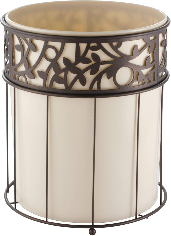 iDesign 86941EU Vine Abfalleimer, vanille / bronze, Vanille / Bronze