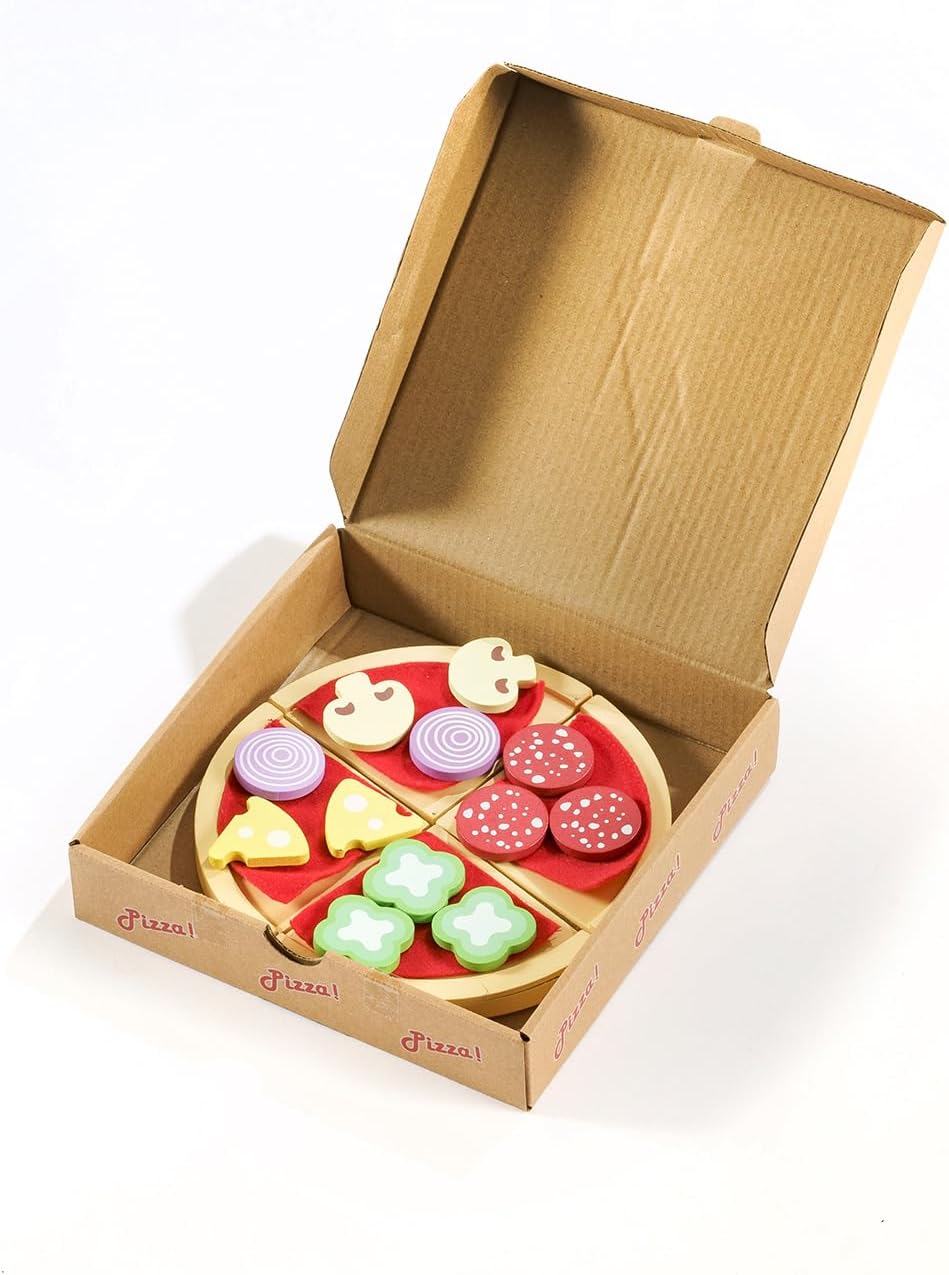 Maisonelle Nature - Pizza Take Away aus Holz Spielzeug für Kinder