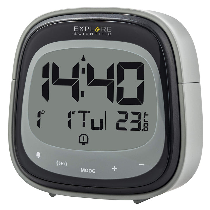 EXPLORE SCIENTIFIC Schwarz RDC-3006 Wecker, Touch-Key, Innentemperatur, Funksteuerung, Kalender, Tou