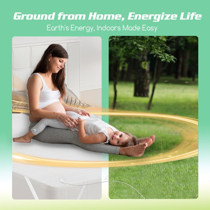 GRUENERDE Grounding Sheet Erdungsbettlaken mit EU Erdungskabel Erdungsmatte für Besseren Schlaf (68x