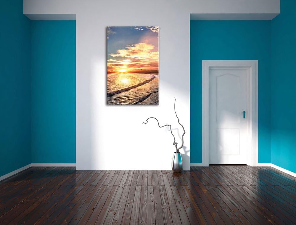 Los Angeles Beach, Format: 100x70 auf Leinwand, XXL riesige Bilder fertig gerahmt mit Keilrahmen, Ku