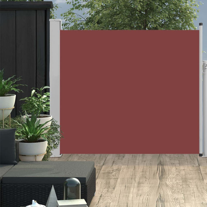 puraday 100x300 cm Ausziehbare Seitenmarkise Braun Terrassen-Sichtschutz Balkon Seitenwand Stilvolle