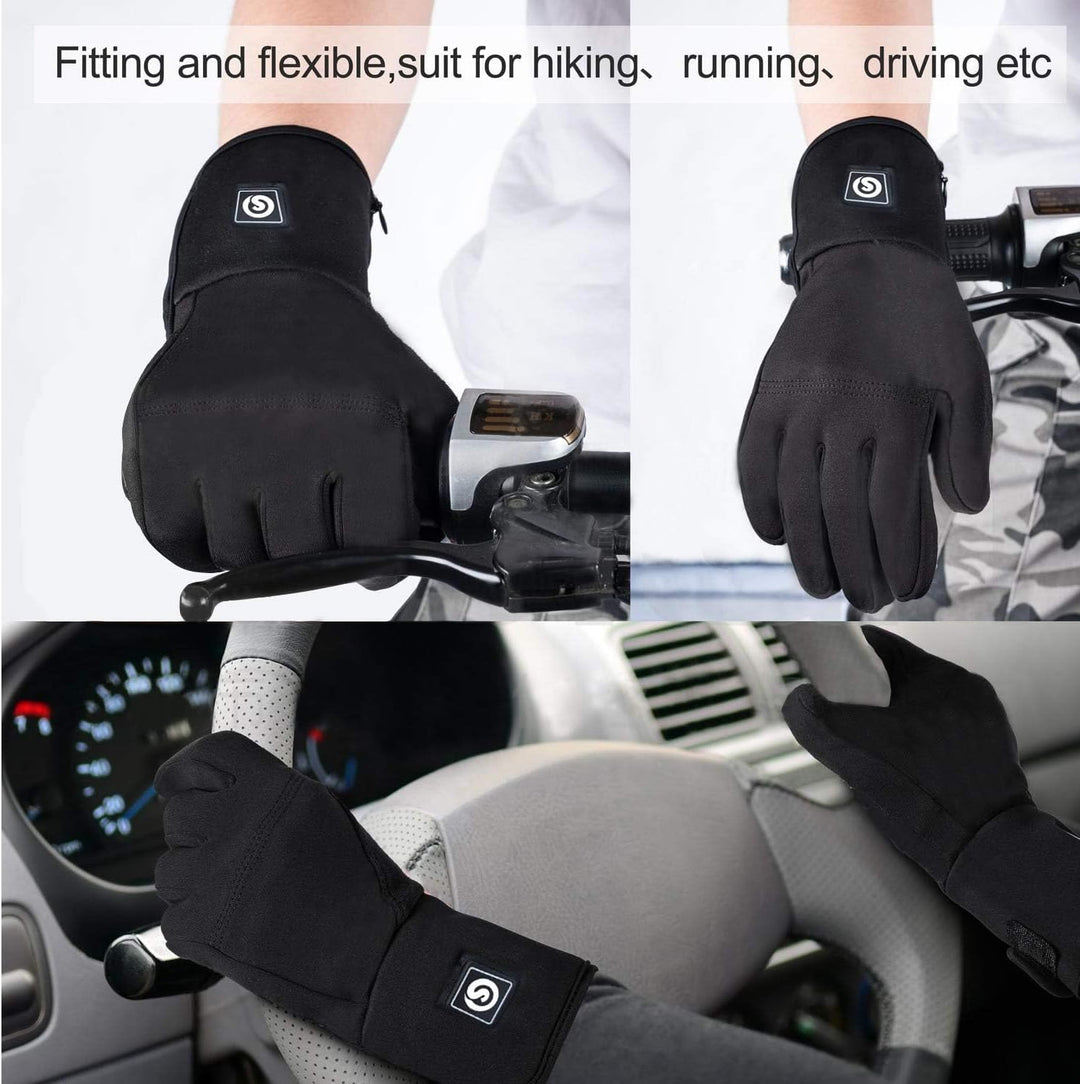 elektrische beheizte Handschuhe für Herren Damen，wiederaufladbar beheizbare Winter Handschuhe für Ou